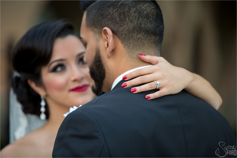 red-nails-on-wedding-day