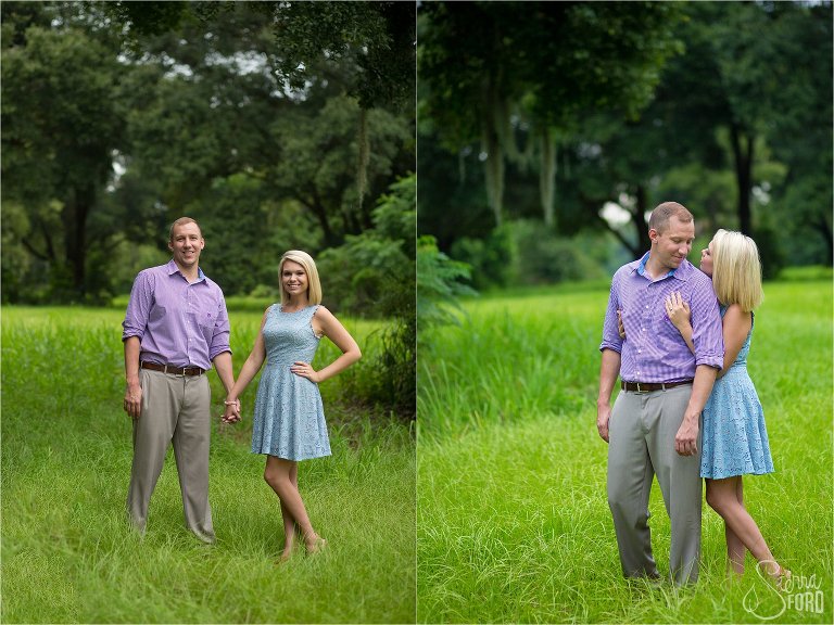 Gorgeous outdoor engagement session with pastel colored outfits