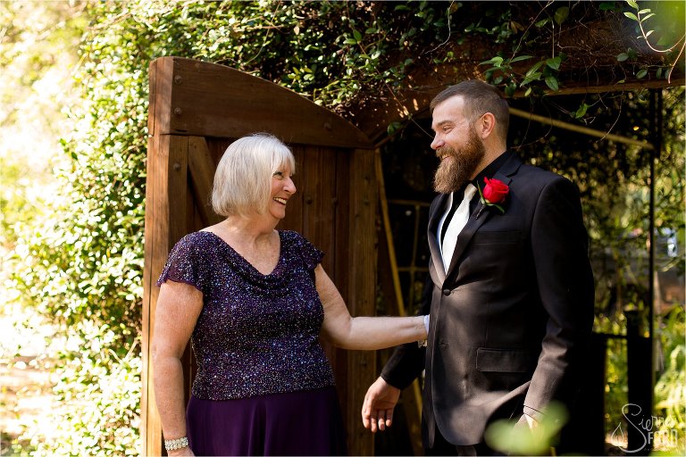 Groom seeing his mother before the ceremony