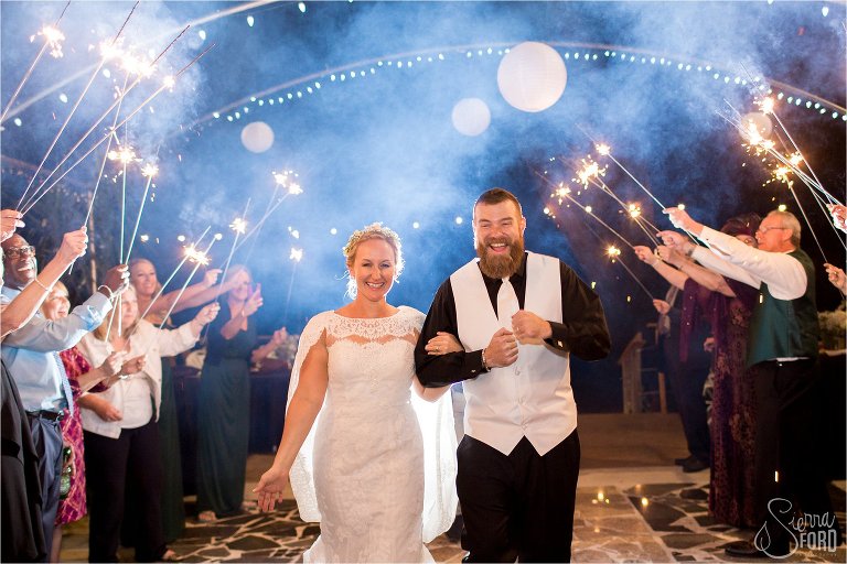 Harmony Gardens sparkler exit during reception