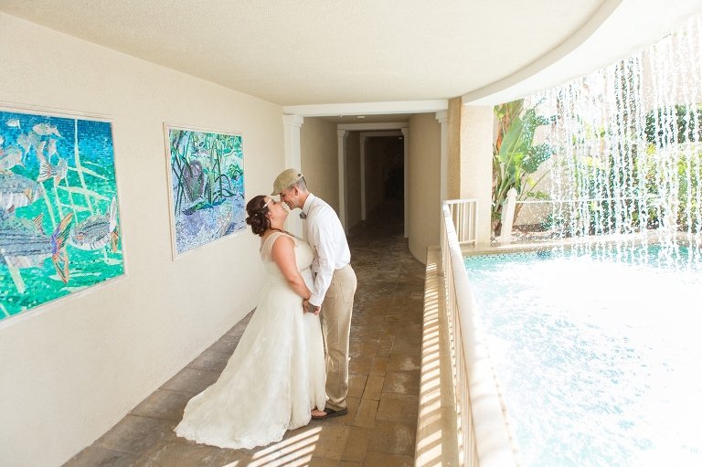 bride and groom at Sandpearl Resort wedding