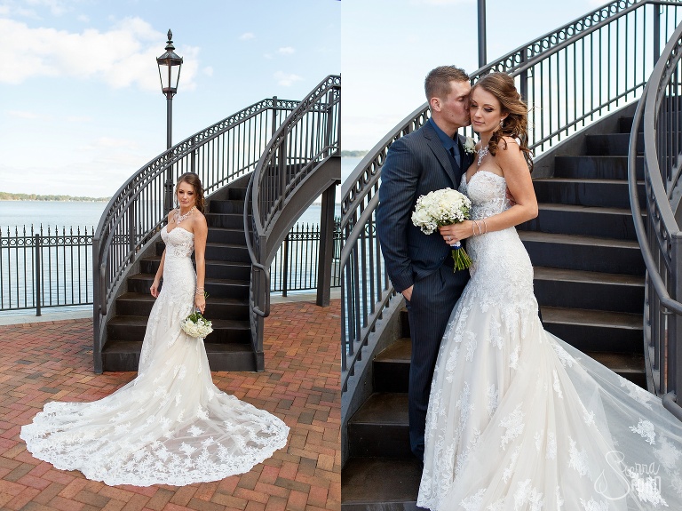 Bride and groom at tavares pavilion wedding 