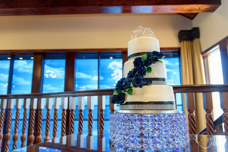 Wedding cake photograph at reception