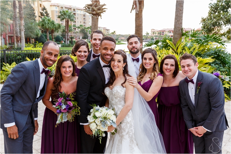 royal purple wedding party