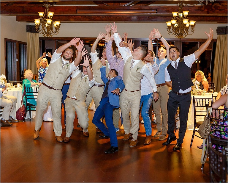 All the single gentleman fighting over catching the garter