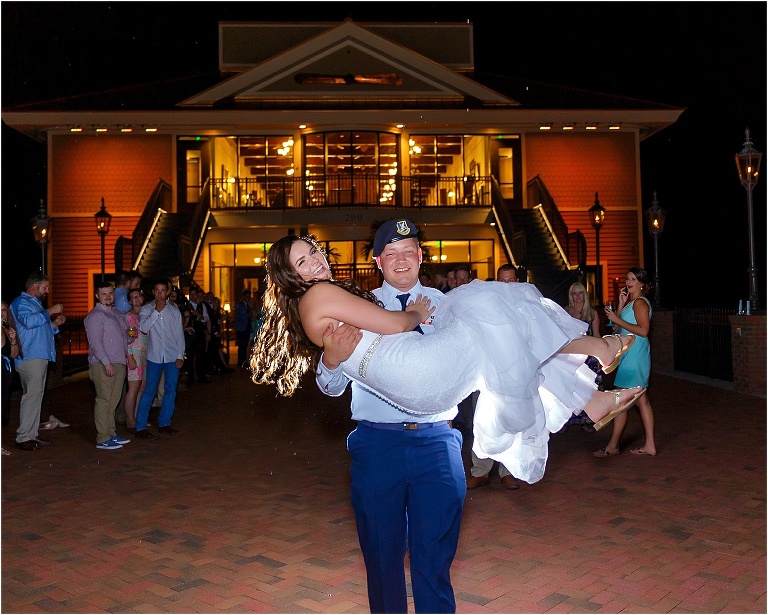A bubble filled grand exit on the scenic pier at Tavares Pavilion