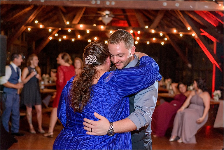 The groom and his mother share a dance