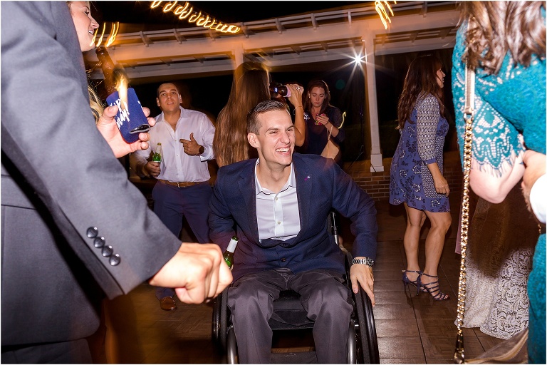 the groom dancing the night away with his friends