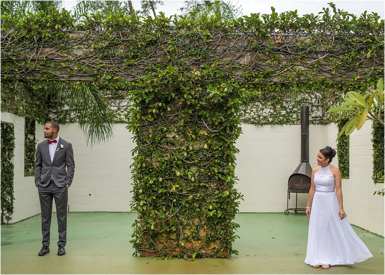 the bride seeing her groom for the first time at the acre orlando