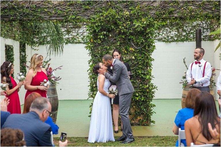 their first kiss as husband and wife
