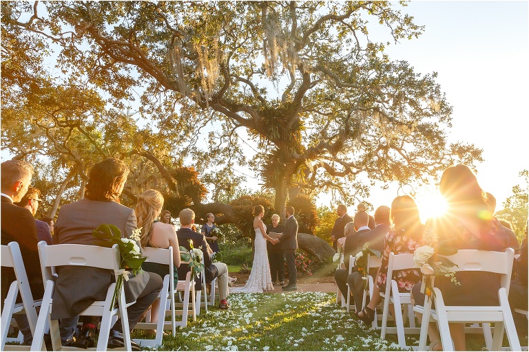 sunset wedding ceremony at Selby Gardens in Sarasota 