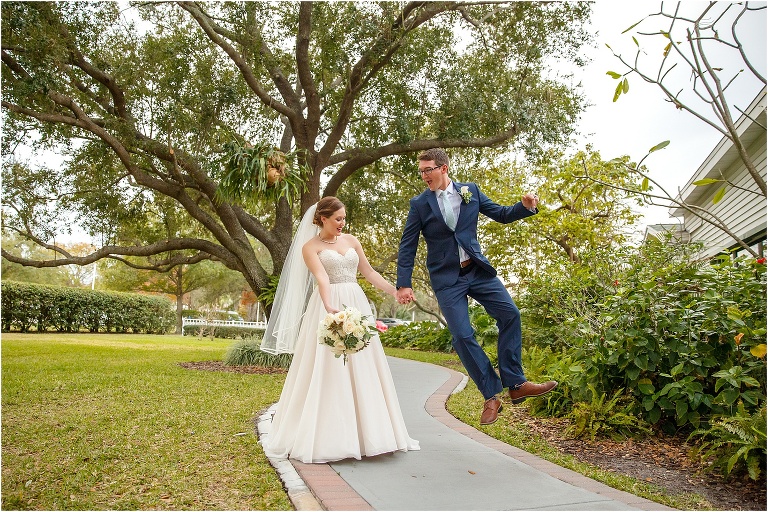 the groom bell kicks with excitement after marrying his best friend