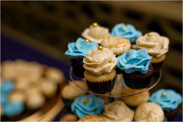 delicious teal and gold cupcakes from Sweet! By Holly