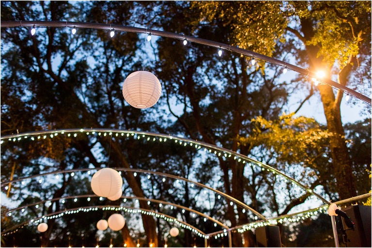 twinkle lights line the dance floor