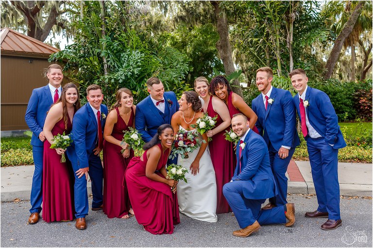 wine colored wedding in florida