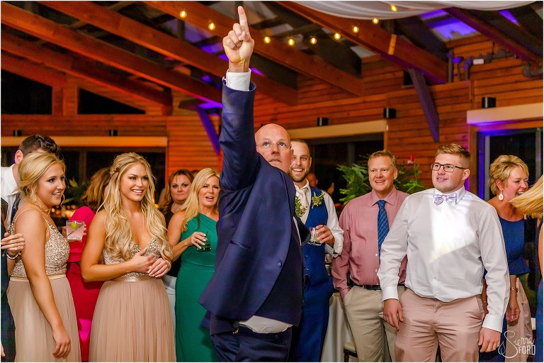 father of the bride does saturday night fever move on dance floor of Amelia Island wedding reception