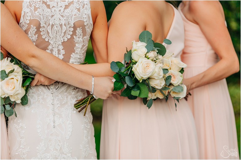blush pink rose bridesmaid bouquet by Kim E's Flowers at Town Manor wedding