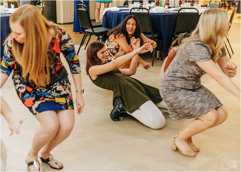 guests show how low they can do during Wildwood wedding reception