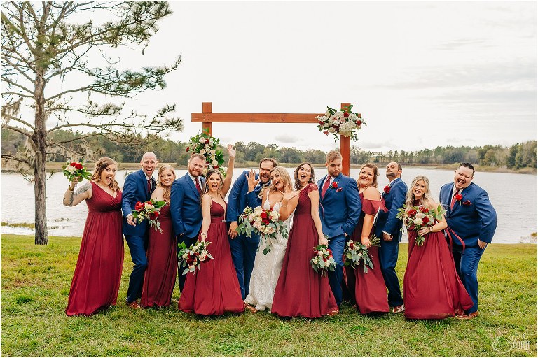 the wedding party at Skyline Ranch wedding